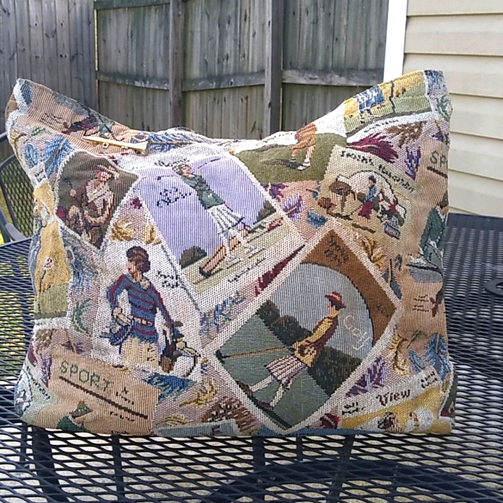 Vintage tapestry tote grandma‎ core